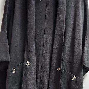 Black Topper Cape-like Sweater